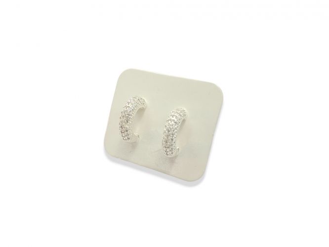 <p>Media Argolla de Acero Blanco</p>

<p>con Cubic Pave</p>
