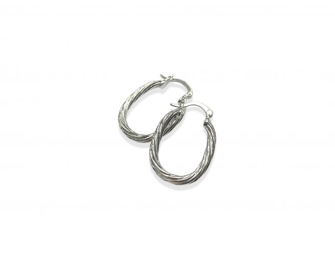 <p>Argolla Torsada de Acero Blanco Alargada</p>
