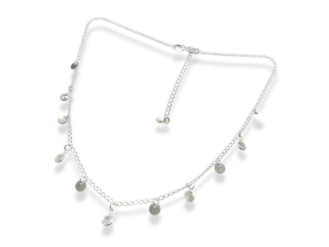 <p>Cadena de Plata con Cubics Colgando Tipo cHOCKER</p>

