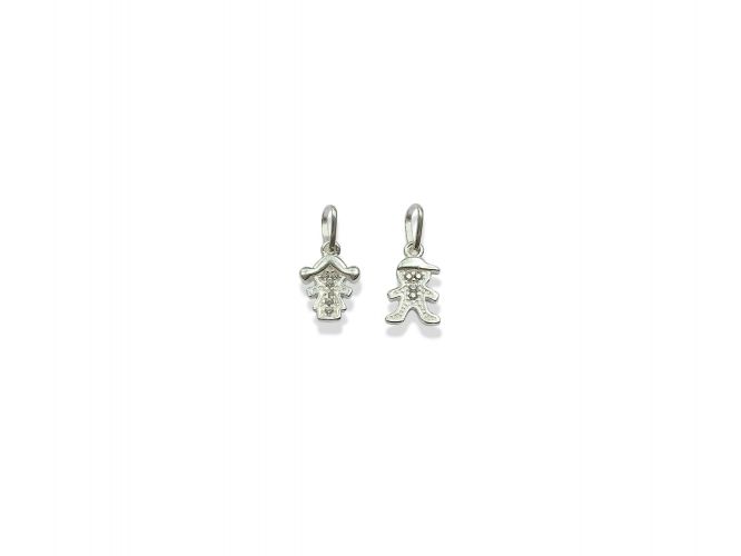<p>Dije de Plata Nena y Nene Chico con Cubics</p>
