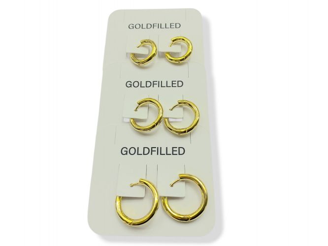 <p>Trio de Argollas de Goldfilled Medianas </p>
