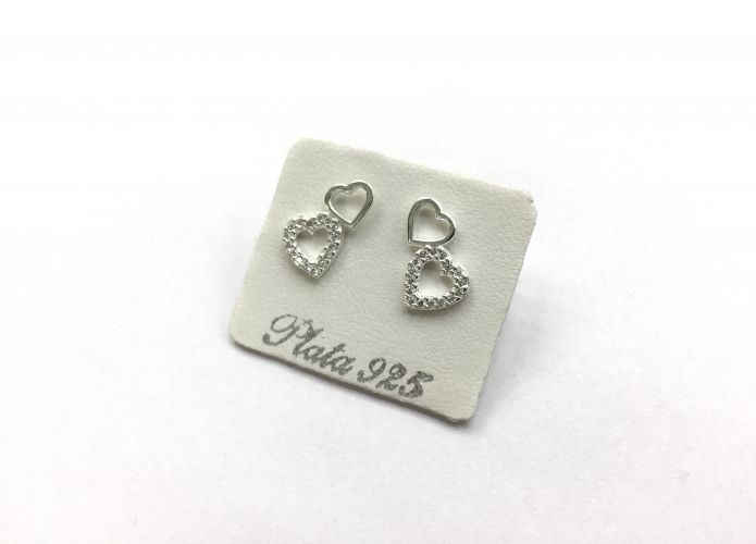 <p>Aros de Plata Doble</p>

<p>Corazón Multicolor</p>
