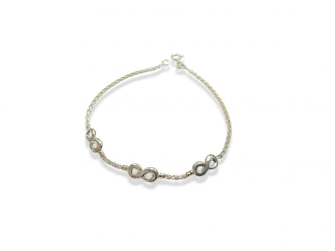 <p>Pulsera Espiga de Plata</p>

<p>y Oro con Infinitos</p>
