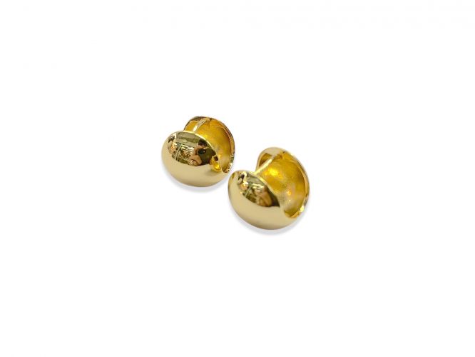 <p>Argollas Chicas Bombé de Acero Dorado</p>
