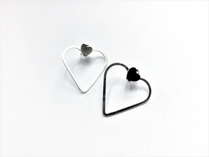 <p>Aros De Plata Corazon Doble</p>
