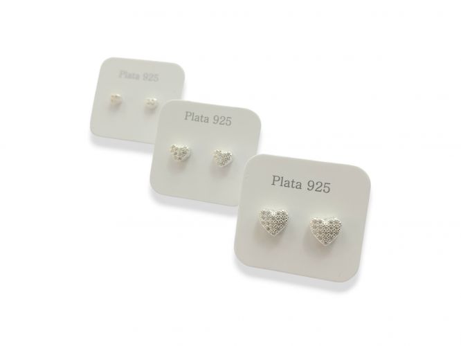 <p>Trío de Aros Corazón Pavé</p>

<p>en Plata con Cubics </p>
