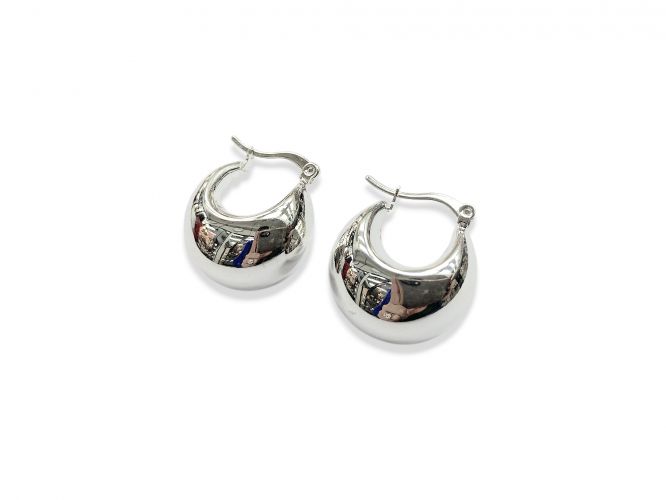 <p>Argollas Infladas de Acero Blanco</p>
