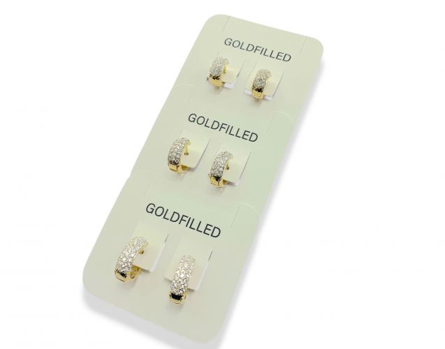 <p>Trio Argolla de Goldfilled con Cubic Pave</p>
