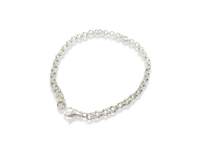 <p>Pulsera de Acero Blanco Rolito Doble Fina</p>
