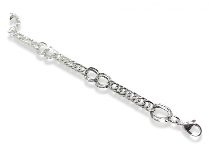 <p>Pulsera de Acero Blanco Chata Combinada</p>
