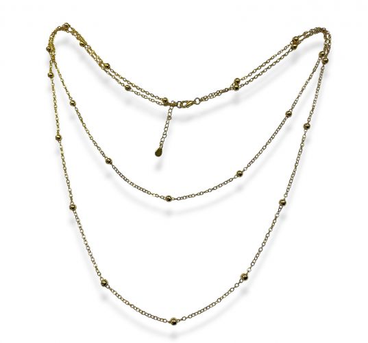 <p>Cadena Doble de Goldfilled con Bolitas</p>
