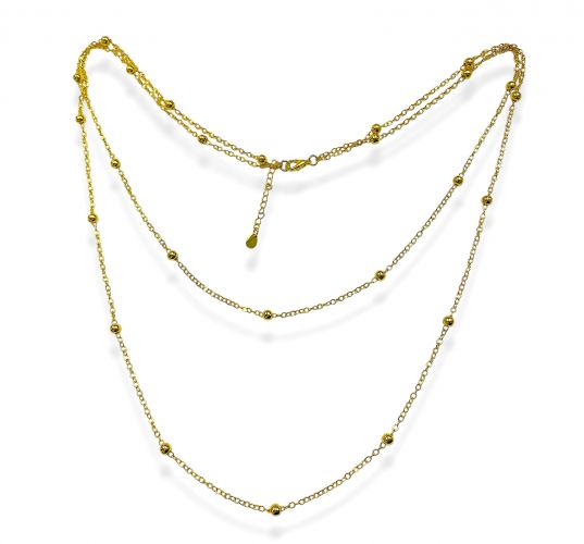 <p>Cadena Doble de Goldfilled con Bolitas</p>
