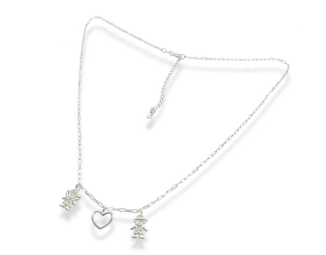 <p>Cadena de Plata con Dijes Nena y Nene</p>
