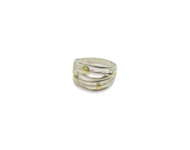 <p>Anillo Calado de Plata y Oro</p>
