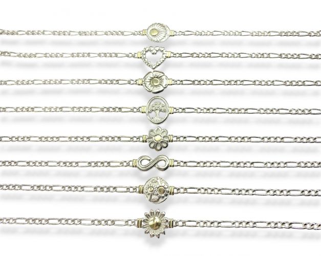 <p>Pulsera 3x1 de Plata y Oro</p>

<p>Mediana con Centro Surtido</p>
