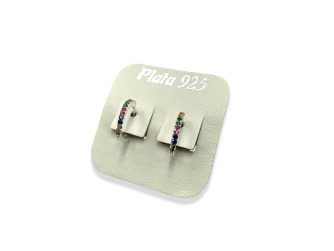 <p>Argolla Multicolor Fina de Plata</p>
