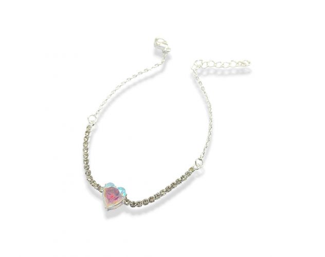 <p>Pulsera de Acero Blanco</p>

<p>con Strass Centro Croazón</p>
