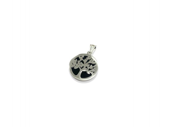 <p>Dije de Acero Blanco Arbol de la Vida Chico</p>
