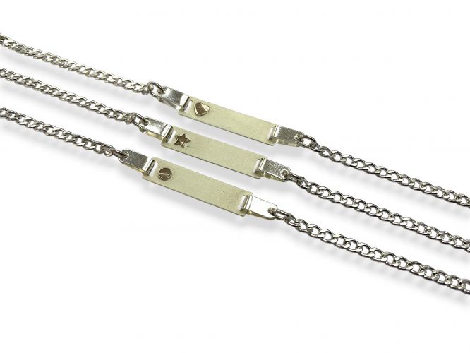 <p>Pulsera de Identidad de</p>

<p>Plata y Oro para Niños</p>
