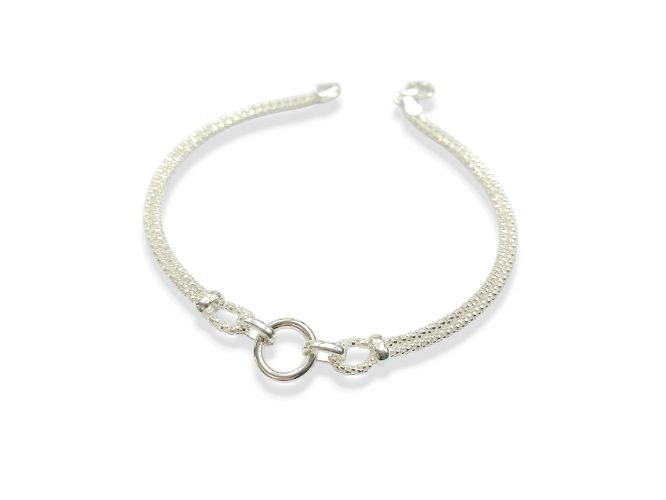<p>Pulsera de Plata Doble Centro Circulo</p>
