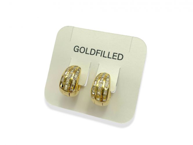 <p>Argolla de Goldfilled con Cubics Rectangulares </p>
