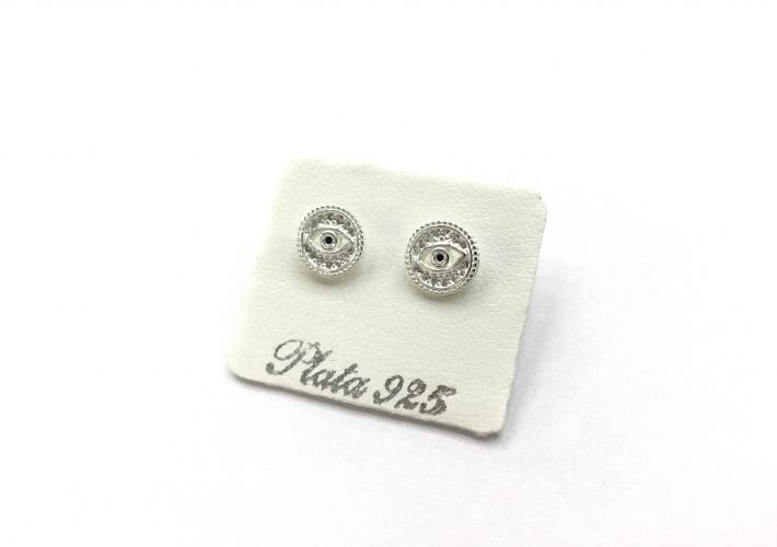 <p>Aros De Plata Ojito Con Cubics</p>
