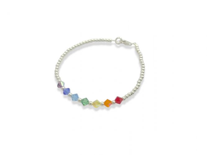 <p>Pulsera de Plata Bolitas Cristales </p>

