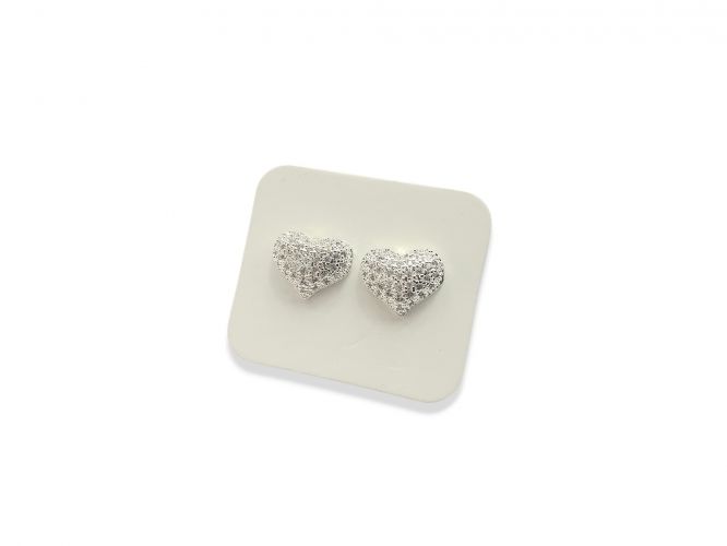 <p>Aros Corazón de Acero Blanco con Cubic</p>
