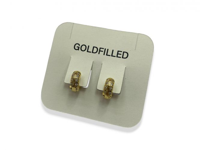 <p>Argolla Chica Bombé de Goldfilled con Cubic</p>
