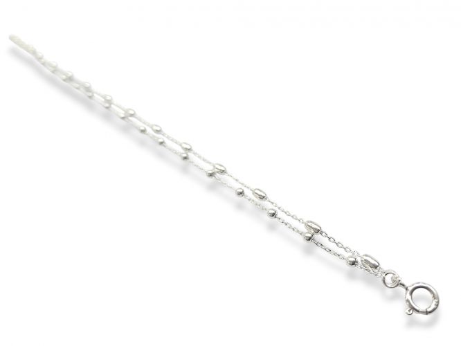 <p>Pulsera de Plata Doble Semillas y Bolitas</p>
