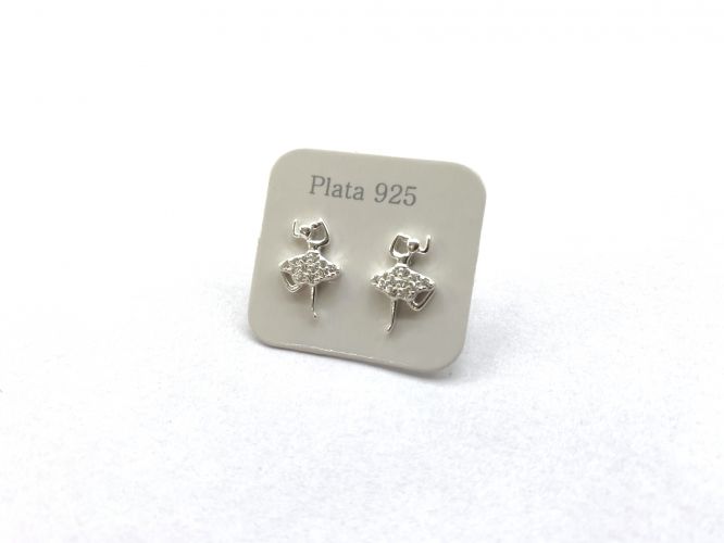 <p>Aros de Plata Bailarina con Cubic</p>
