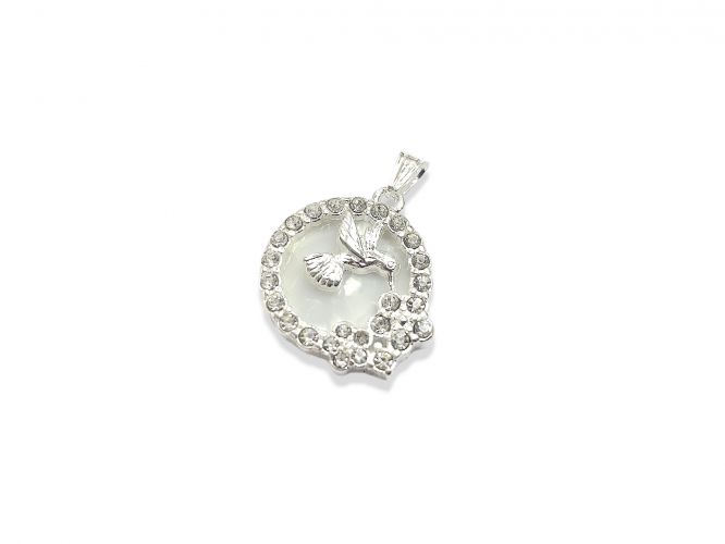<p>Dije de Acero Blanco Mediano</p>

<p>Colibrí Fondo Nacarado</p>
