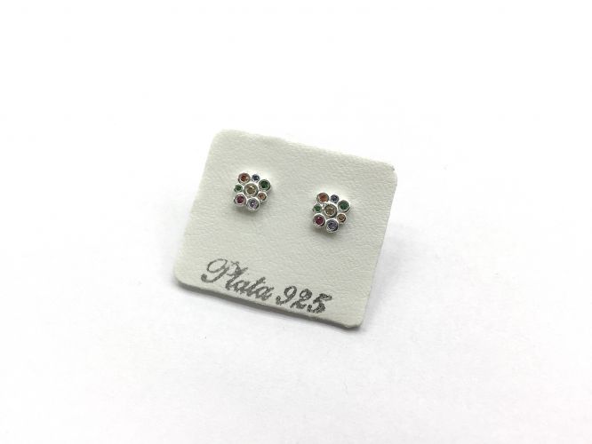 <p>Aros De Plata Cubic Multicolor</p>
