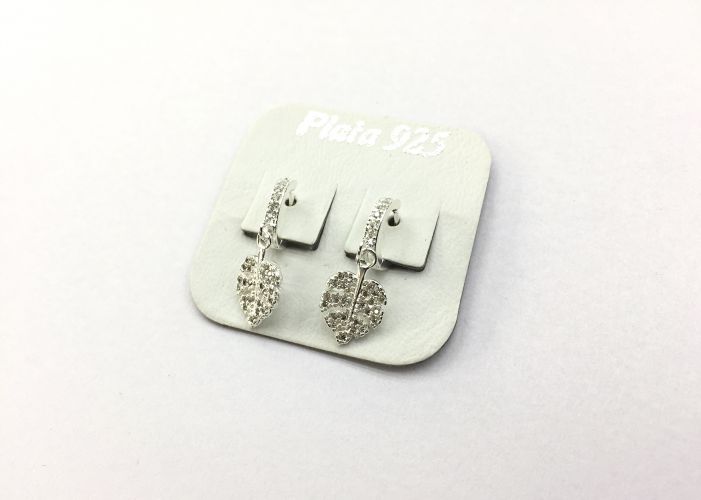 <p>Aros de Plata Argolla</p>

<p>con Cubics Con Hoja</p>
