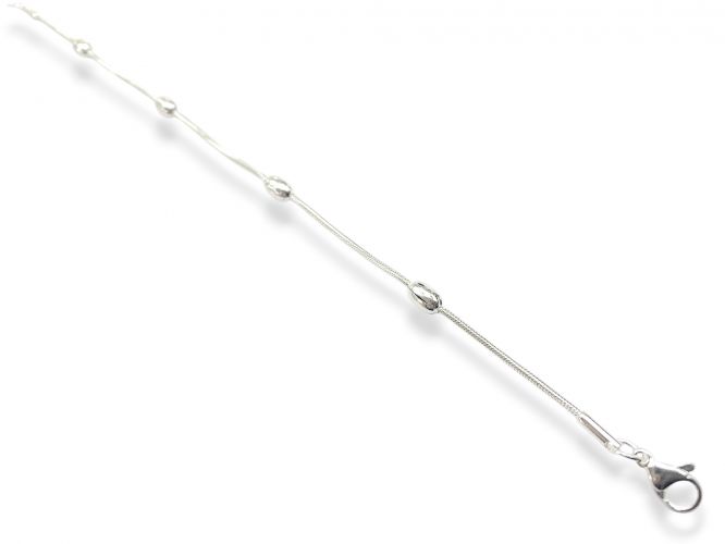 <p>Pulsera Claptón de Acero Blanco con Semillas</p>
