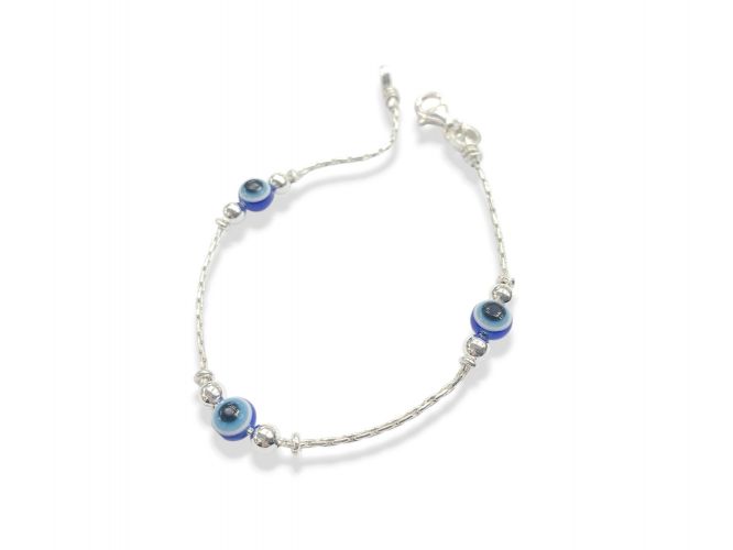 <p>Pulsera de Plata FR con Ojitos</p>
