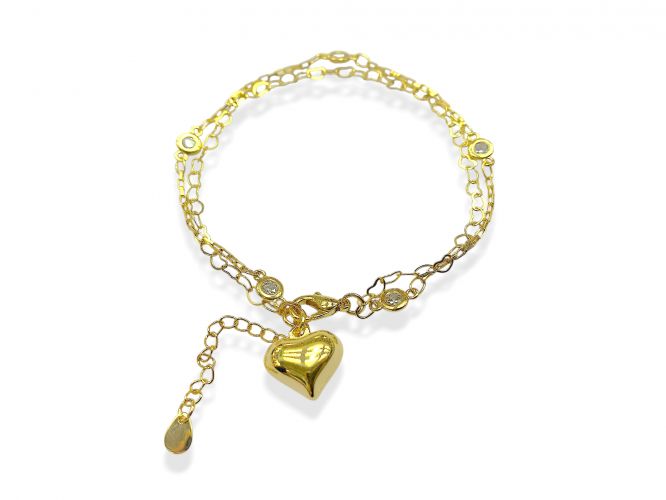 <p>Pulsera Doble de Goldfiled</p>

<p>con Cubics y Corazones </p>

<div> </div>

<div class="d-flex justify-content-center" style="box-sizing: border-box; color: rgb(111, 111, 111); font-family: Poppins, sans-serif; font-size: 16px; text-align: center; display: flex !important; justi