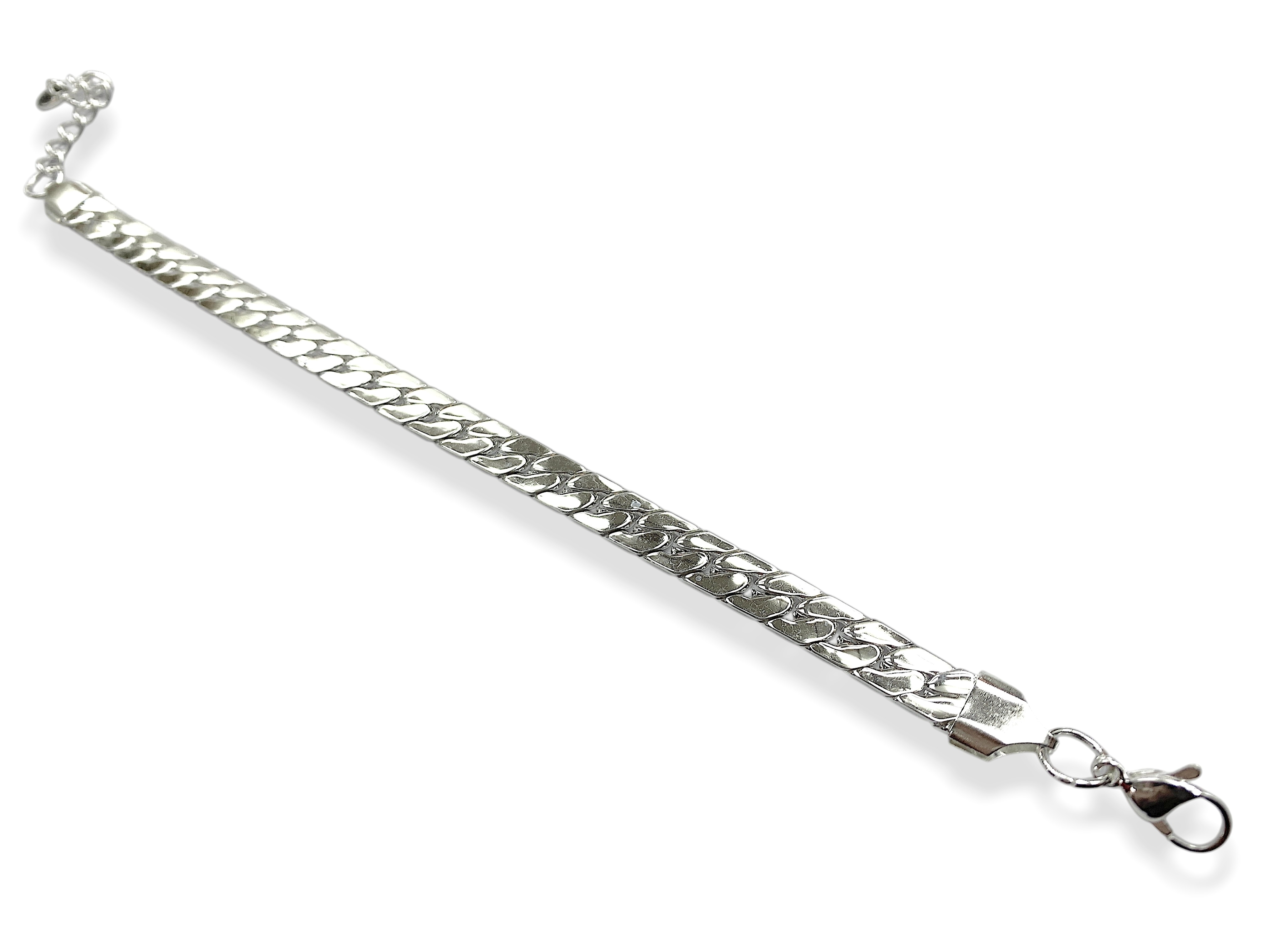 <p>Pulsera de Acero Blanco Chata Rígida</p>
