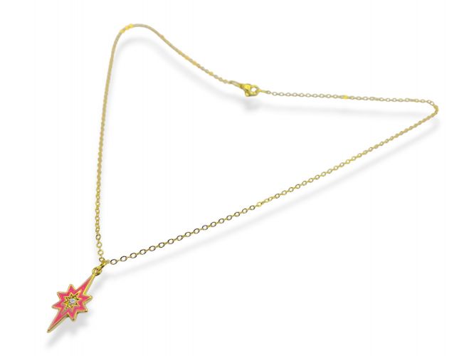 <p>Cadena de Goldfilled con Dije Destello Rosa Esmaltado</p>
