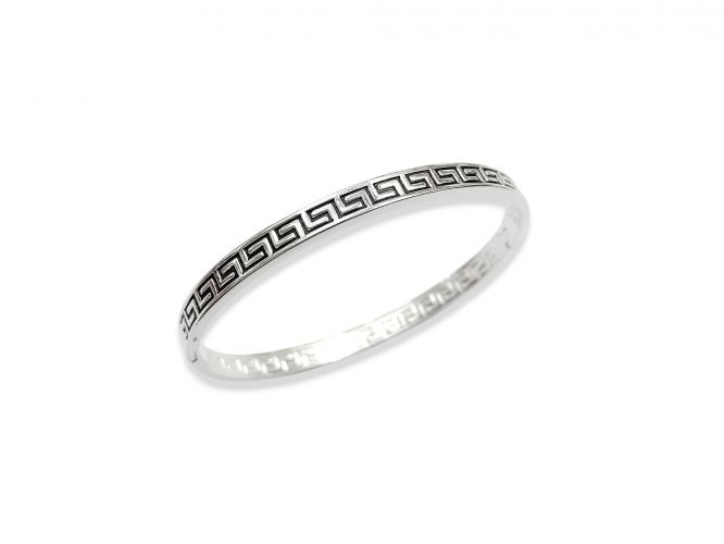 <p>Esclava Oval de Acero Blanco</p>

<p>Guarda Griega con Cierre Oval</p>
