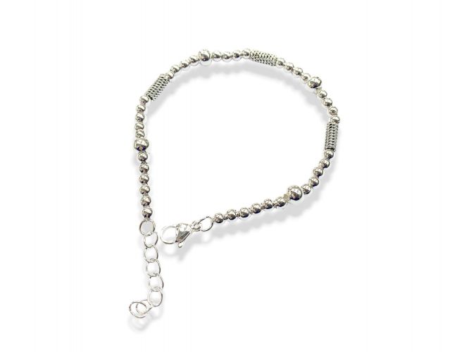 <p>Pulsera de Acero Blanco con Bolitas</p>
