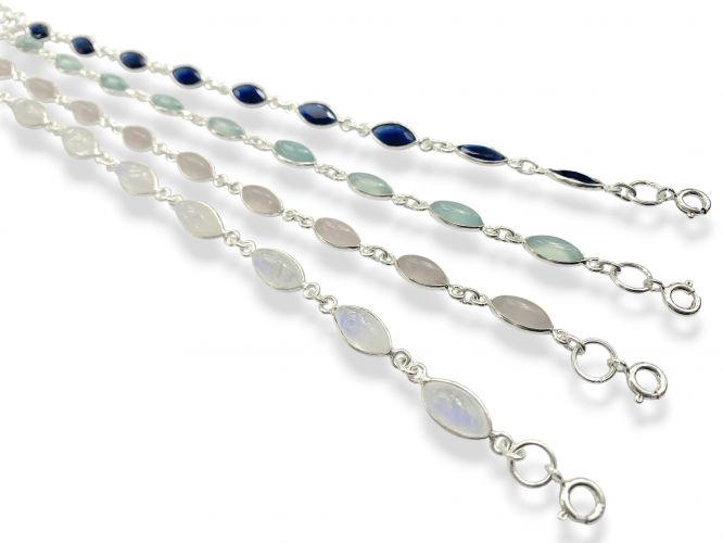 <p>Pulsera de Plata con Pidras Naturales</p>
