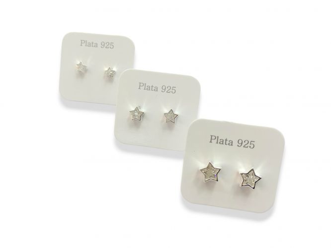 <p>Trío de Aros Estrella</p>

<p>con Cubics en Plata</p>
