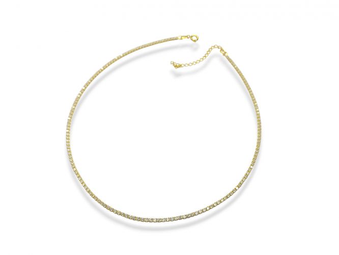 <p>Cadena Chocker con Cubics de Goldfilled</p>

