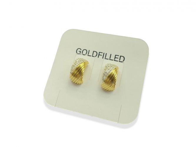 <p>Media Argolla Rayada de Goldfilled con Cubic </p>
