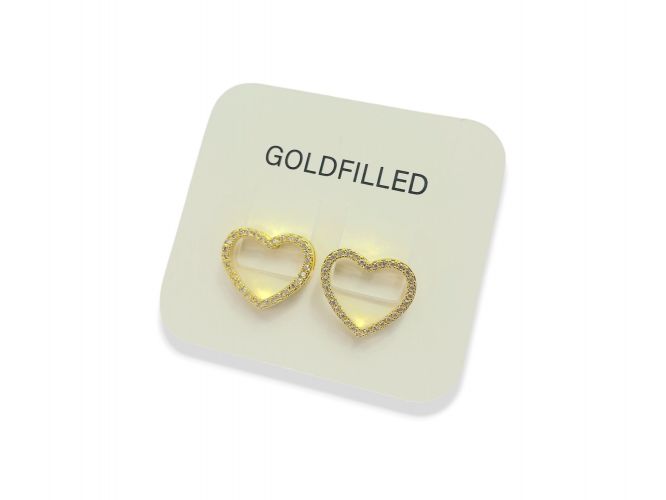 <p>Aro Corazón de Goldfilled Calado con Cubic</p>
