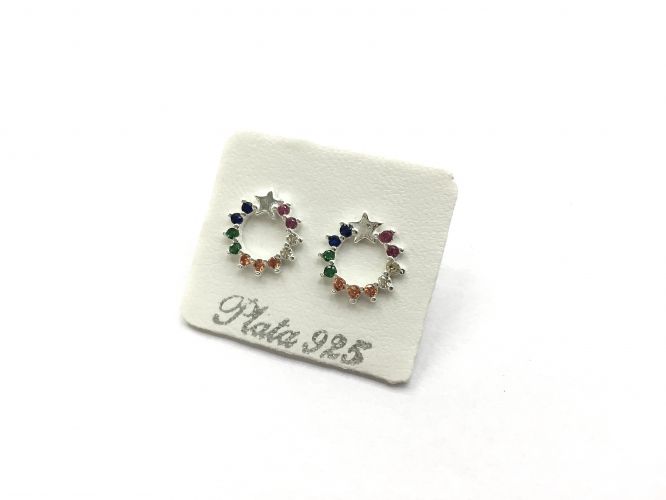 <p>Aros De Plata Multicolor</p>

<p>Circulo Con Estrella</p>
