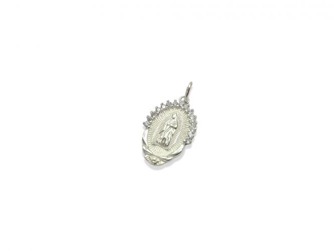 <p>Medalla de Plata Virgen de</p>

<p>Guadalupe con Cubic</p>
