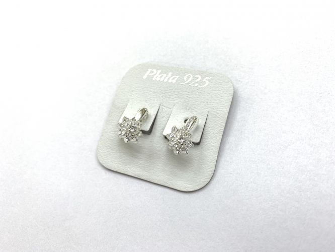 <p>Aros de Plata Argolla</p>

<p>con Cubic Roseta</p>
