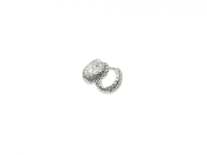 <p>Argolla Bombé de Acero Blanco con Cubics</p>
